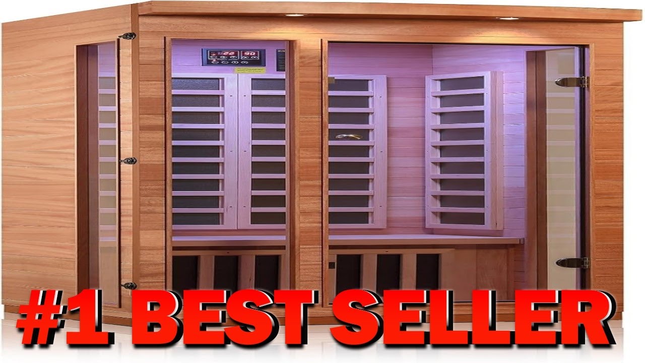 Двухместная инфракрасная сауна с низким уровнем электромагнитного излучения, изготовленная из дре...