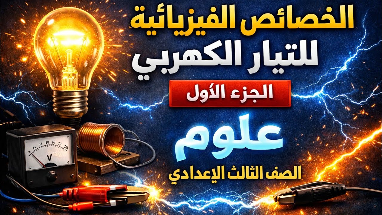 شرح درس الخصائص الفيزيائية للتيار الكهربي علوم الصف الثالث الاعدادي | الجزء الأول شدة التيار الكهربي