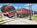 HEAVY TRUCK Hit BY High Speed Trains -:- Stops the train -:- Train Simulator