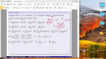 Section 1.6 Calculating Limits Using the Limit Laws