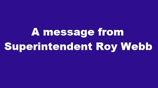 Superintendent's Message Nov 2014