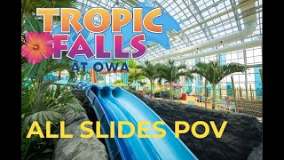 [4K] ALL WATERSLIDES POVs At NEW Tropical Falls Indoor Waterpark Foley Alabama At Park At OWA