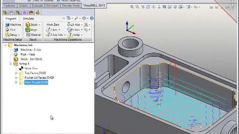 2-1/2 Axis Pocketing using VisualMILL 2012 for Solidworks | CAD/CAM Software Tutorials