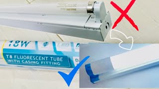 How to Remove Fluorescent Light and Install T8 LED Tube With Casing Fitting DIY