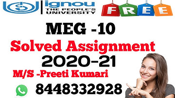IGNOU MEG-10 SOLVED ASSIGNMENT 2020-21 By STUDY ZONE