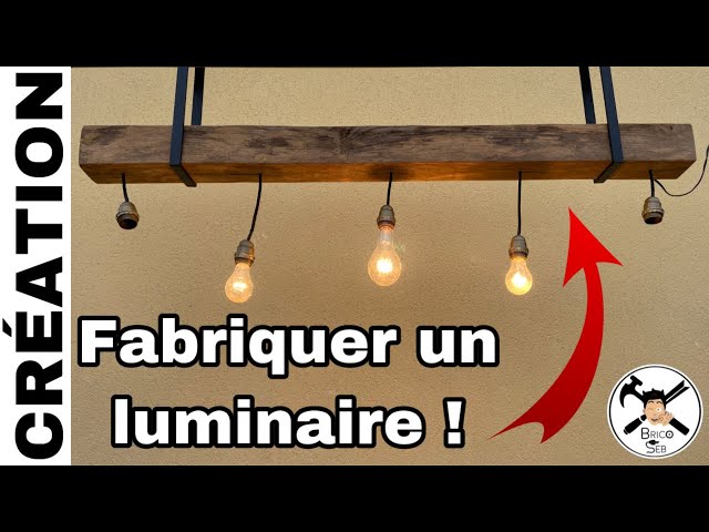 Fabriquer un lustre industriel bois et métal avec plusieurs ampoules -  Brico seb - YouTube
