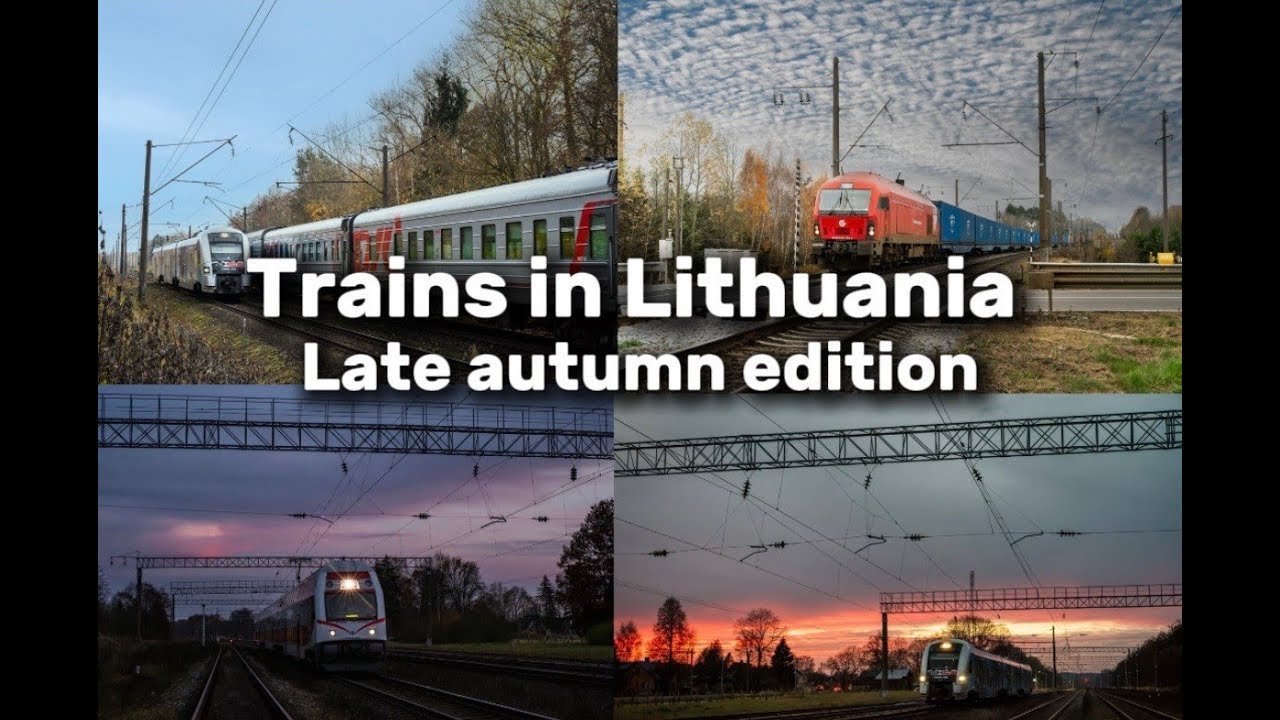 A compilation of trains in late autumn