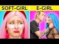 FROM NERD TO POPULAR || Soft Girl VS E-girl! Funny School Makeover By 123 GO! TRENDS