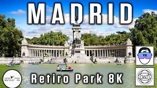 Madrid, Spain Guided Tour RETIRO PARK in 360 VR  - Virtual City Trip - 8K 360 3D