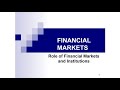 Financial markets  overview