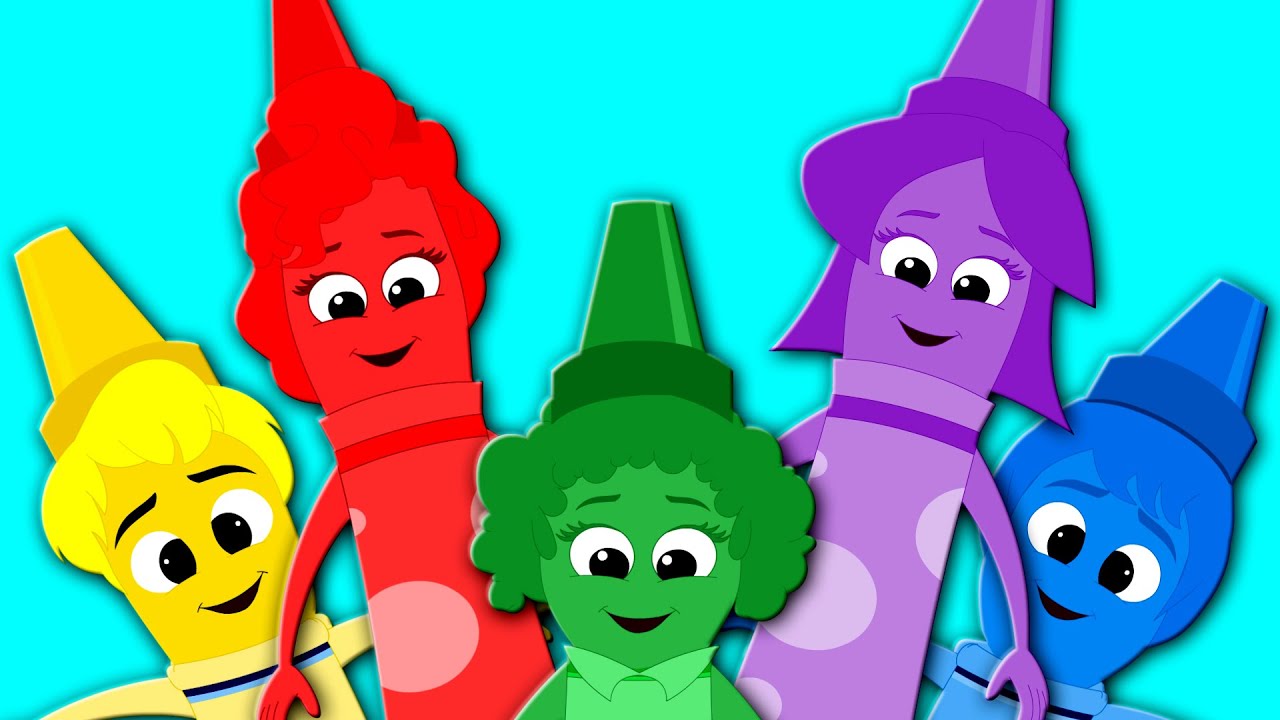Five Little Crayons Nursery Rhymes For Kids And Childrens Learn