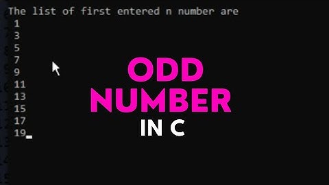 How to print first n odd numbers in c  #cprogramming #tutorial