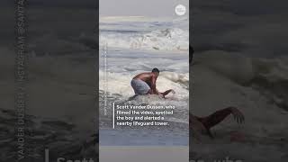 Watch: Lifeguard saves young boy from rough surf at Santa Cruz beach
