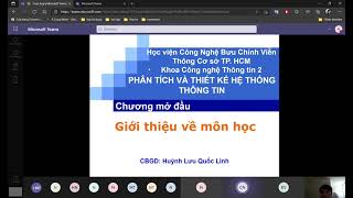 Phân tích và thiết kế hệ thống thông tin || Buổi 1 || Phần 1