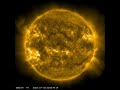 Unsere Sonne vom 01.07.23 bis 03.07.23 (TIMELAPSE) SDO/AIA 0171 (gold) + Größenvergleich zu Planeten