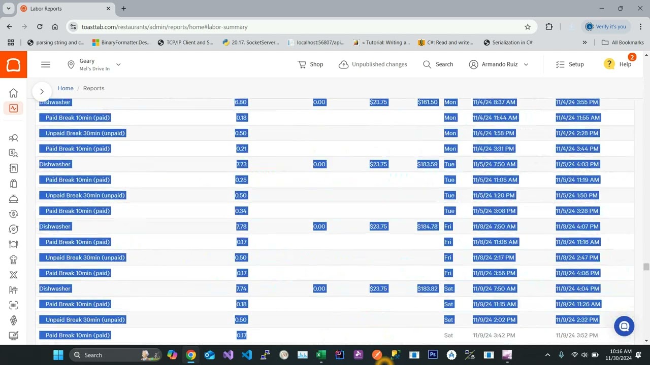 Mels Payroll Toast File Export