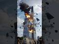 Fighter Jet Crash on Building 💥🔥 | Realistic Scene. F-7 fighter jet Crash| #Shorts #fighterjetcrash