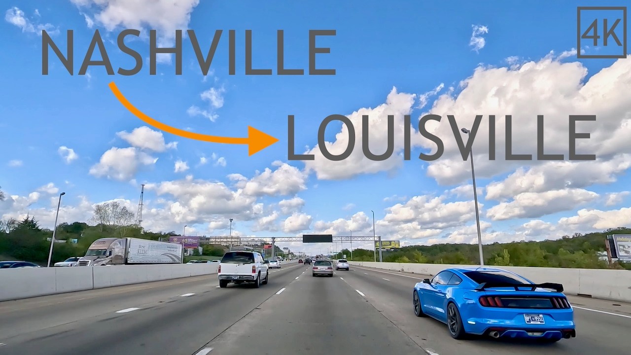 Driving Nashville Tennessee to Louisville Kentucky 4K - Road Trip Drive