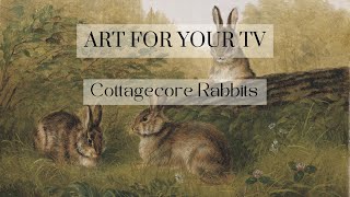Cottagecore Rabbits Frame TV Screensaver, Bunny Rabbit, Fairycore, Easter Painting, Dark Academia screenshot 5