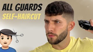 All Guards w/ Scissors Self-Haircut Tutorial | How To Cut Men's Hair