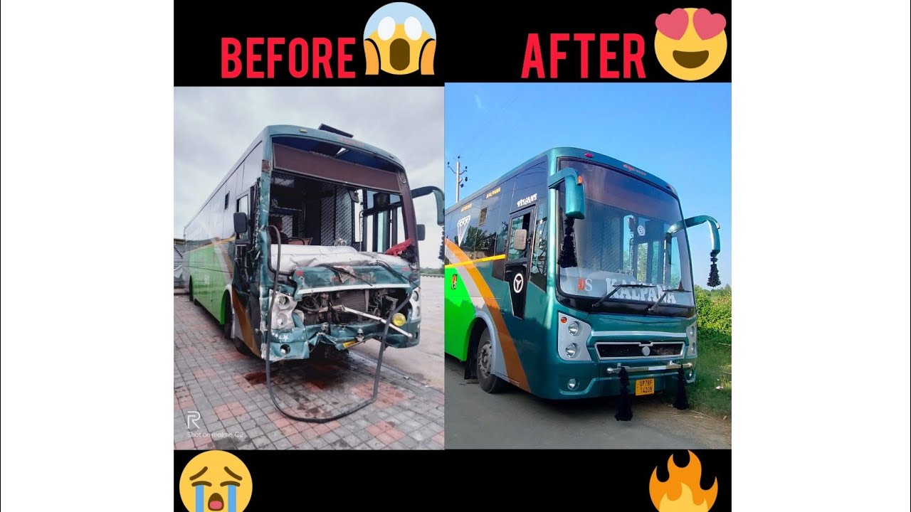 Sleeper Bus Full Front Damage Repair. - YouTube
