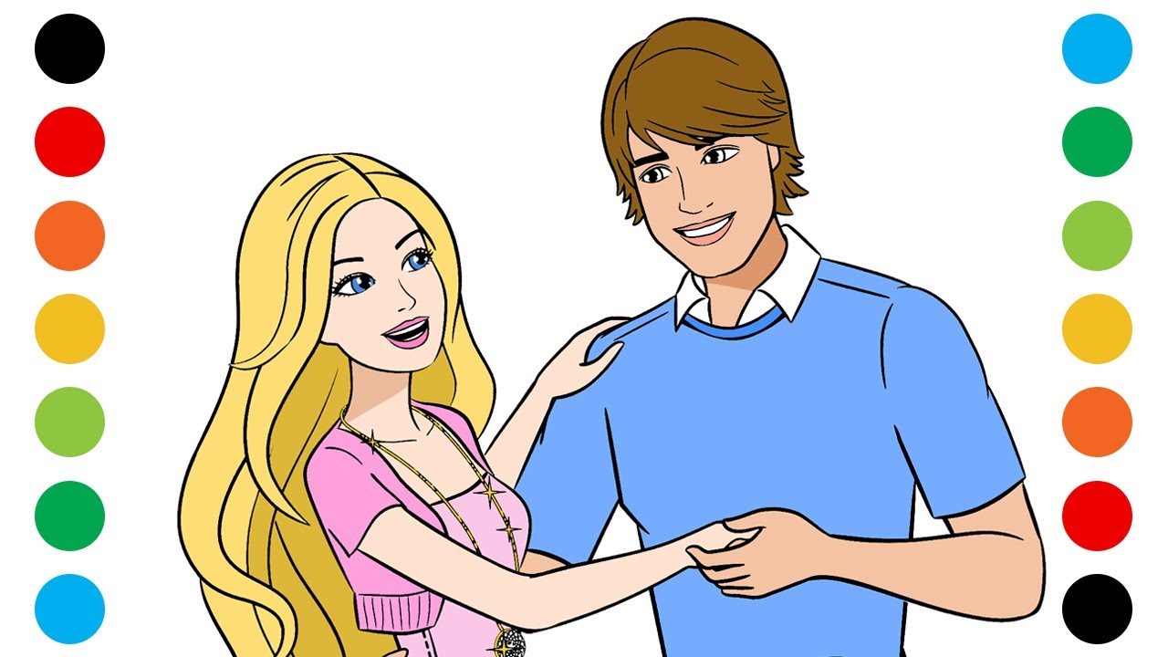 Barbie and Ken Coloring Pages for Kids | Digital Coloring ...