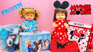 Cómo preparar una fiesta de MINNIE MOUSE vs FROZEN con ANI y ONA Muñecas y JUGUETES