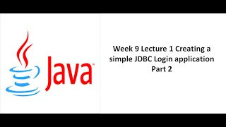 Creating a simple JDBC Login application Part 2