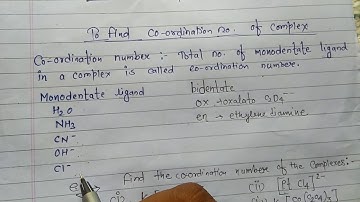 To find the coordination no.  of complexes//coordination compound part -3 Vikram Tutorial BD