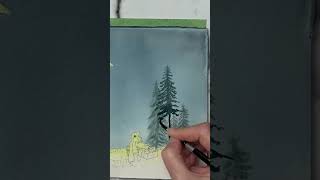 How To Paint Pine Trees #shorts