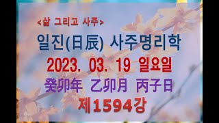 [출산택일/일진사주명리학]_제1594강_2023년 03월 19일(계묘년 을묘월 병자일)_병화 묘월생 병자일주