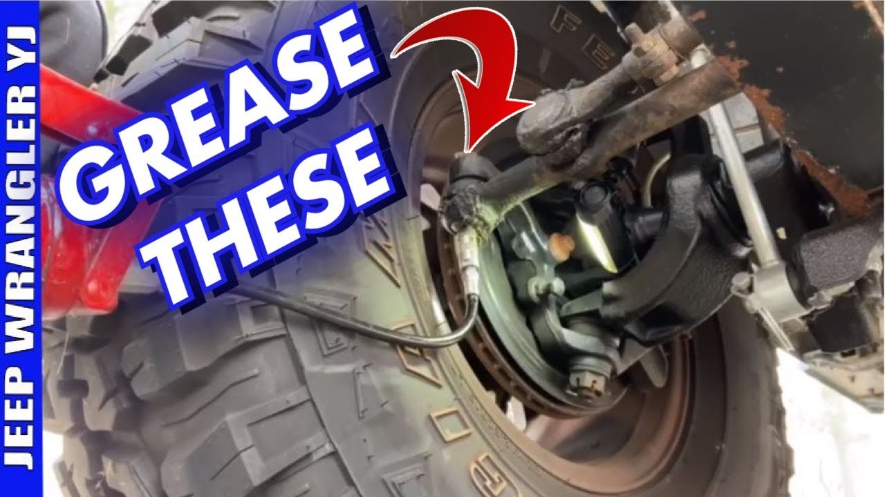 How To Grease 87-95 Wrangler Ball Joints Tie Rod Ends - YouTube