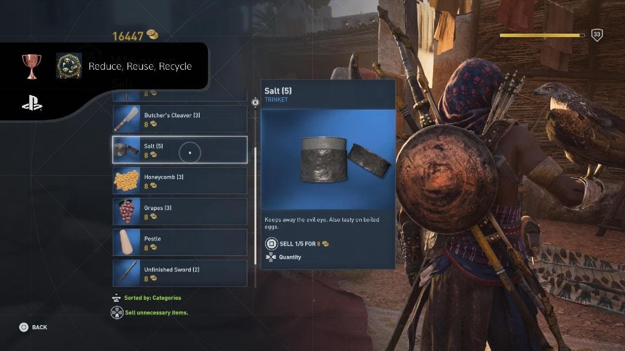 Reduce, Reuse, Recycle Trophy Assassin’s Creed Origins