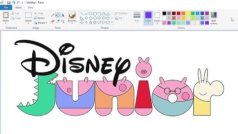 How to draw the Disney Junior logo in Peppa Pig style using MS Paint | How to draw on your computer