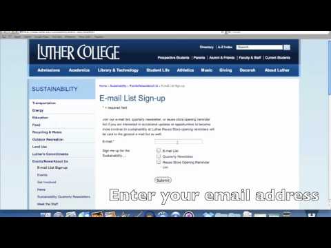 How to Join Luther Sustainability Email Lists