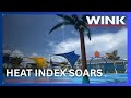 Jaycee Park splash pad packed as Lee County heat index soars