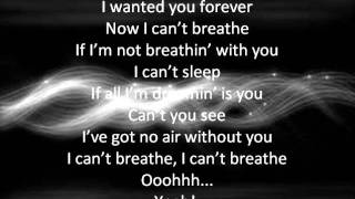 Cant Breathe by Fefe Dobson with lyrics on screen and description chords