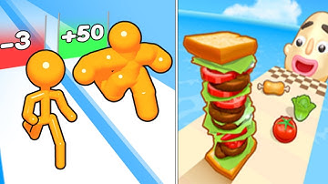 Tall Man Run vs Sandwich Run -New Android Games Gameplay Trailer || #tallmanrun #sandwichrunner