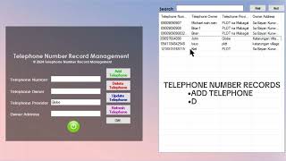 TELEPHONE NUMBER RECORD MANAGEMENT