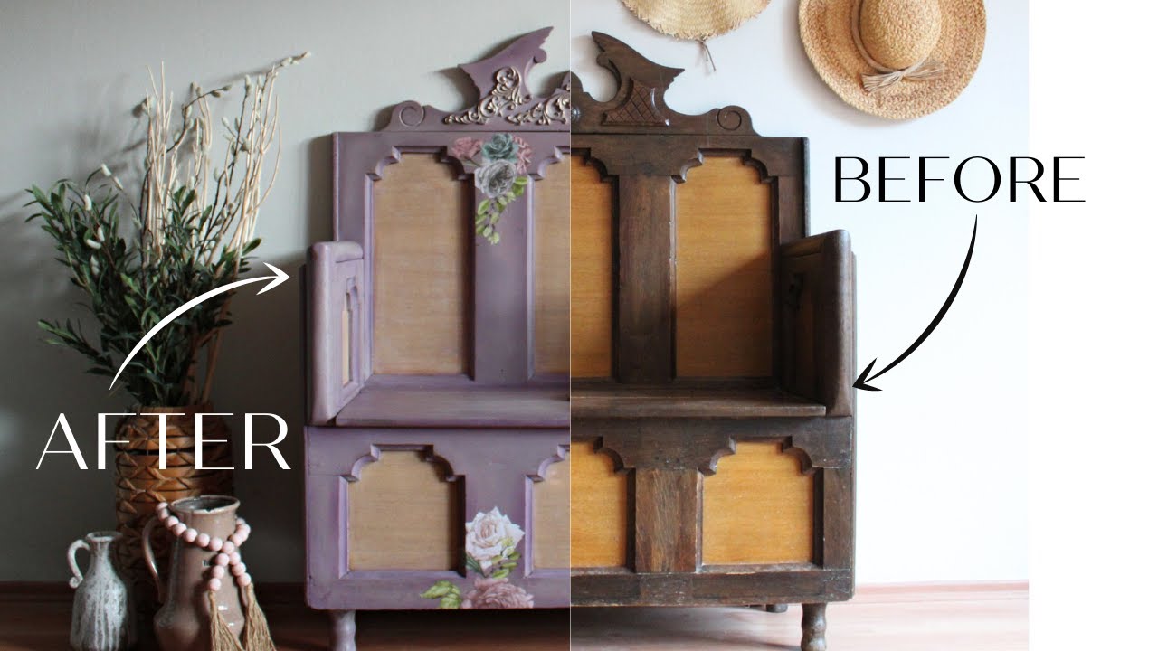 Painted Vintage Bench | Extreme Furniture Makeover | Romantic Painted Furniture
