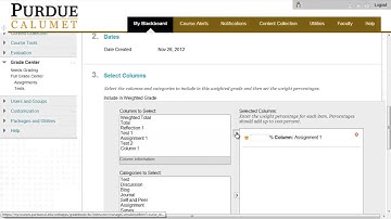 Blackboard Learn - Creating a Calculated Column with a Weighted Total