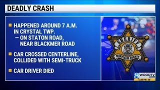 Man dies after car, semi collide in eastern Montcalm County