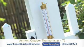 The Original Vermont Indoor/Outdoor Thermometer Brass, Solid Brass Indoor/Outdoor  Thermometers at Songbird Garden