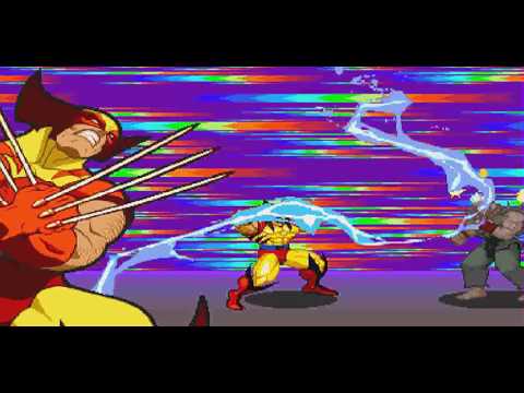 Marvel Super Heroes vs Street Fighter-Wolverine combo 100%