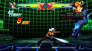 UMvC3 - Storm Combo (No Assist, 1 Meter) - 555100 Damage