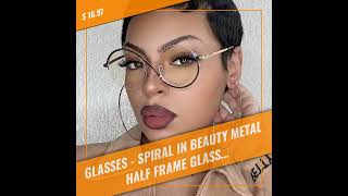 Glasses - Spiral In Beauty Metal Half Frame Glasses