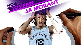 Ja Morant, NBA Memphis Grizzlies player - How to draw