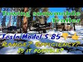 2013 Tesla Model S towing 2 snowmobile trailer. Range? Efficiency? EV Winter drive.