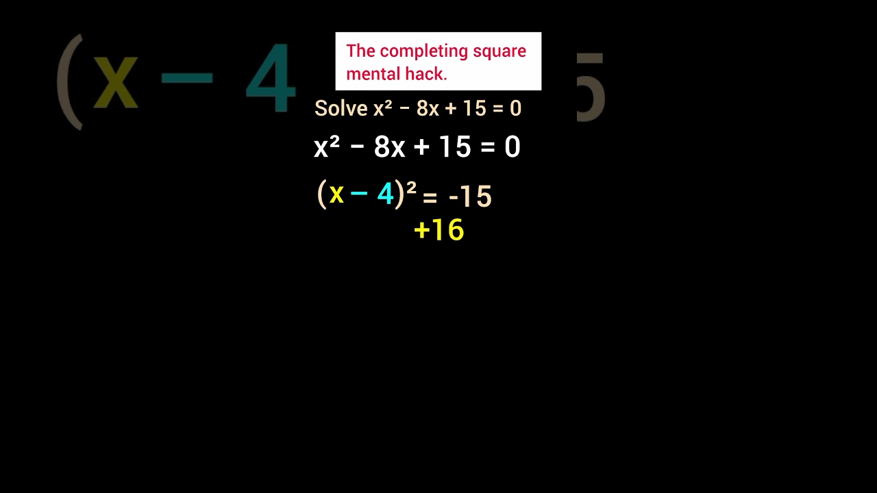Completing the Square MENTAL Hack! 🤯 Do It in Seconds