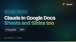 Claude Is Now Inside Google Docs, Sheets & Slides (How To Set It Up)